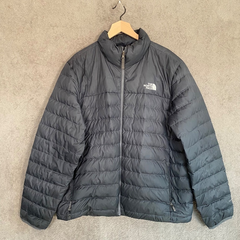 North Face ThermoBall 550 Eco Down Jacket XL Gray Full Zip Puffer Lightweight